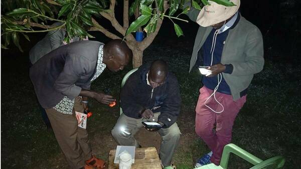 Mosquito collectors entering data